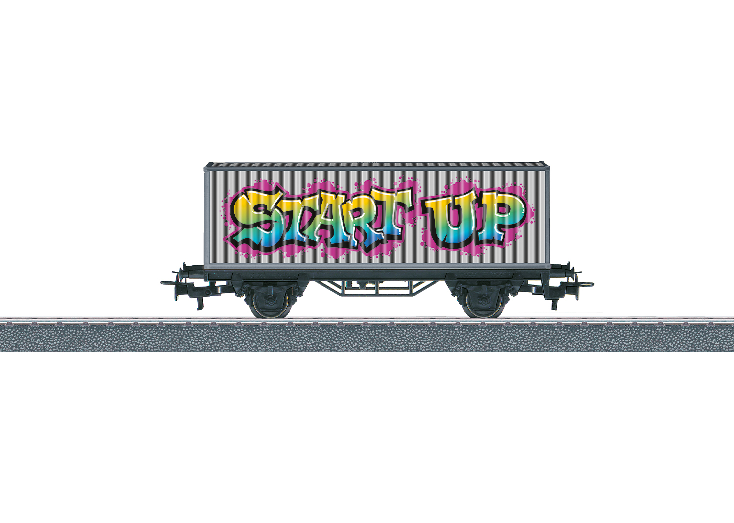 Containerwagen Graffiti