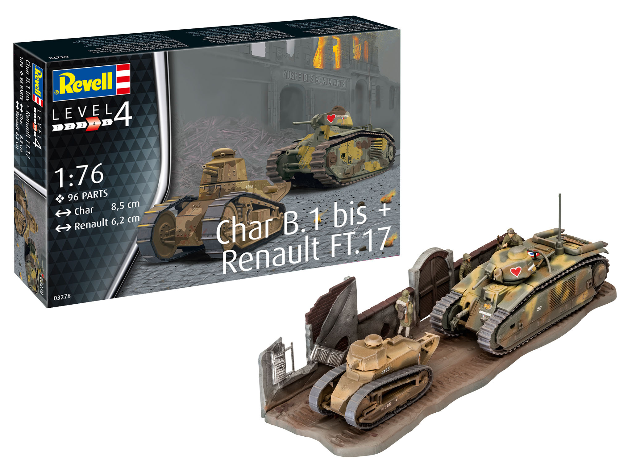 Char B.1 bis & Renault FT.17 - 03278