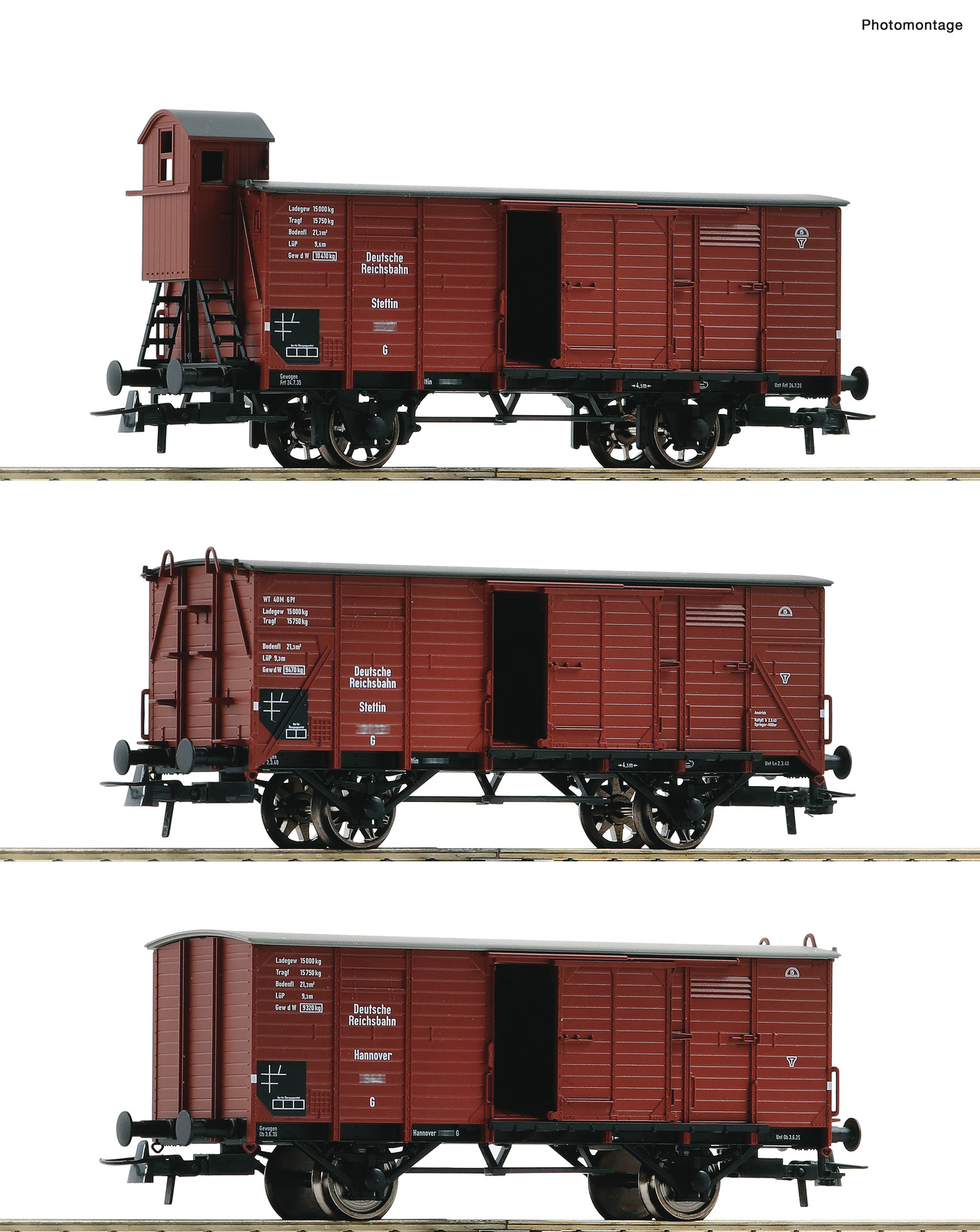 3er Set ged.Güterwag. DRG - 6600037